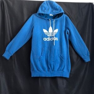 Adidas blue scuba hood & tie pull over hoodie complete with kangaroo pouch Sz M